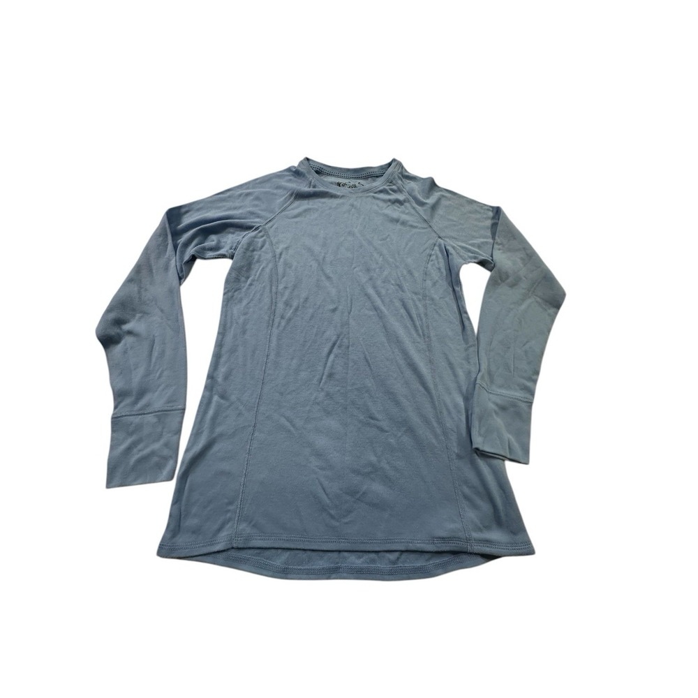 Jockey Women's‎ Running Shirt Pullover Light Blue Large Long Sleeve Pocket EUC